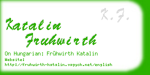 katalin fruhwirth business card