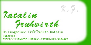 katalin fruhwirth business card